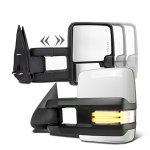 Chevy Silverado 2500 2003-2004 White Towing Mirrors Clear LED DRL Power Heated