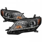 Toyota Sienna 2011-2017 Black LED DRL Halogen Projector Headlights