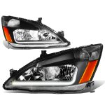 2007 Honda Accord Black Headlights Tube DRL