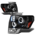 2012 Ford F150 Black Halo Projector Headlights