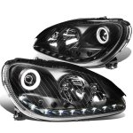 2000 Mercedes Benz S500 W220 Black Halo Projector Headlights LED DRL