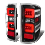 Chevy Silverado 2500HD 2015-2019 Black LED Tail Lights Red C-Tube
