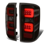Chevy Silverado 3500HD 2015-2019 Black Smoked LED Tail Lights Red C-Tube