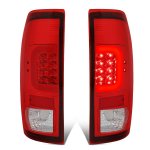 2001 Ford F550 Super Duty LED Tail Lights Red C-Tube