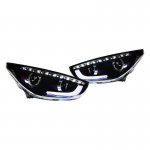 2011 Hyundai Tucson Black Projector Headlights LED DRL