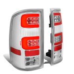 GMC Sierra 2007-2013 Clear LED Tail Lights Red Tube