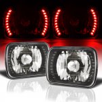 1981 Chevy El Camino Red LED Black Chrome Sealed Beam Headlight Conversion