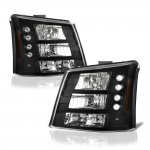 2003 Chevy Avalanche Black Headlights and Bumper Lights Conversion Set