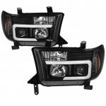 2012 Toyota Tundra Black Tube DRL Projector Headlights