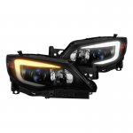 2011 Subaru WRX Black Smoked Projector Headlights LED DRL Switchback Signals