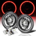1973 Chevy Chevelle Red SMD Halo Black Chrome LED Headlights Kit