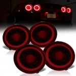 2006 Chevy Corvette C6 Tinted Halo LED Tail Lights Sequential Signals