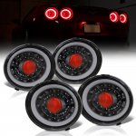 2007 Chevy Corvette C6 Black Angel Eye LED Tail Lights Sequential Signals