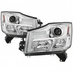 2007 Nissan Armada LED Tube DRL Projector Headlights