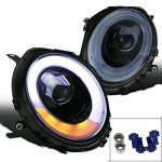 2009 Mini Cooper Smoked LED DRL Projector Headlights