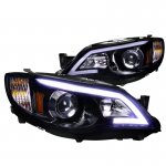 Subaru WRX 2008-2014 Smoked LED DRL Projector Headlights