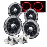 1969 Ford Mustang Black Red Halo LED Headlights Conversion Kit