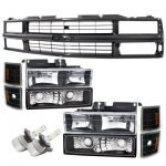 Chevy Suburban 1994-1999 Black Grille and LED Headlights Conversion Kit