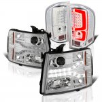 Chevy Silverado 3500HD 2007-2014 Clear Facelift DRL Projector Headlights Custom LED Tail Lights