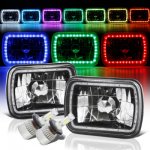1991 Chevy Astro Color SMD Halo Black Chrome LED Headlights Kit Remote