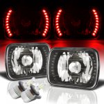 1983 Chevy Cavalier Red LED Black Chrome LED Headlights Kit