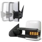 Chevy Silverado 3500HD 2015-2019 White Power Folding Towing Mirrors Smoked LED Lights Heated