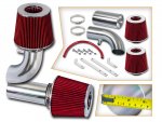 Ford F250 1990-1995 Polished Short Ram Intake with Red Air Filter