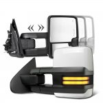 Chevy Silverado 2500HD 2015-2019 White Towing Mirrors Smoked LED DRL Power Heated