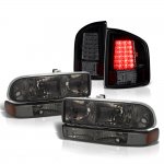 1999 Chevy S10 Smoked Headlights Set Black Tinted LED Tail Lights