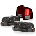 2003 Chevy S10 Smoked Headlights Set Tinted LED Tail Lights
