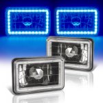 1979 Ford Mustang Blue LED Halo Black Sealed Beam Headlight Conversion