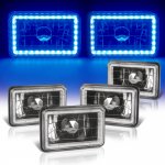 1986 Chevy 1500 Pickup Blue LED Halo Black Sealed Beam Headlight Conversion Low and High Beams
