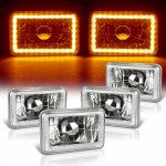 1983 Chevy Celebrity Amber LED Halo Sealed Beam Headlight Conversion Low and High Beams