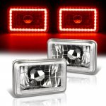 1981 Ford Mustang Red LED Halo Sealed Beam Headlight Conversion