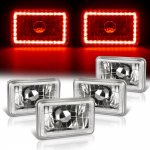 1984 GMC Truck Red LED Halo Sealed Beam Headlight Conversion Low and High Beams