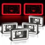 1985 Lincoln Continental Red Halo Tube Black Sealed Beam Headlight Conversion Low and High Beams