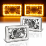 1986 Chevy Cavalier Amber LED Halo Sealed Beam Projector Headlight Conversion
