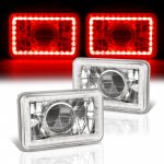 1991 Mitsubishi Eclipse Red LED Halo Sealed Beam Projector Headlight Conversion