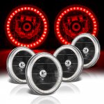 1967 Dodge Charger Red LED Halo Black Sealed Beam Headlight Conversion