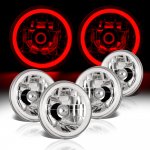 1966 Chevy Chevelle Red Halo Tube Sealed Beam Headlight Conversion