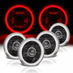 1973 Buick LeSabre Red Halo Tube Black Sealed Beam Projector Headlight Conversion