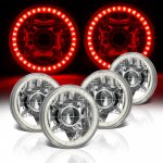 1967 Buick Riviera Red LED Halo Sealed Beam Projector Headlight Conversion