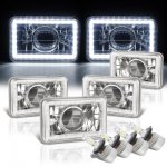 Chevy 1500 Pickup 1981-1987 White LED Halo LED Projector Headlights Conversion Kit Low and High Beams