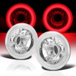 1973 Chevy Chevelle Red Halo Tube Sealed Beam Projector Headlight Conversion