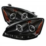 2004 Nissan Altima Black Dual Halo Projector Headlights with LED