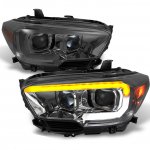 Toyota Tacoma TRD 2016-2023 Smoked LED DRL Projector Headlights Dynamic Signal