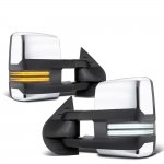 Chevy Silverado 3500HD 2007-2014 Chrome Tow Mirrors Switchback LED DRL Sequential Signal