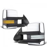 Chevy Silverado 1500HD 2001-2002 Chrome Tow Mirrors Switchback LED DRL Sequential Signal