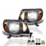 2009 Toyota Tacoma Black LED Headlight Bulbs Set Complete Kit