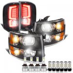 Chevy Silverado 2007-2013 Black Headlights Custom LED Tail Lights LED Bulbs Complete Kit